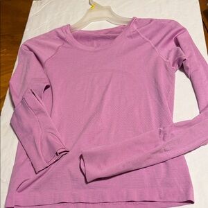 Lululemon pink swiftly top with thumbholes Long Sleeve Top